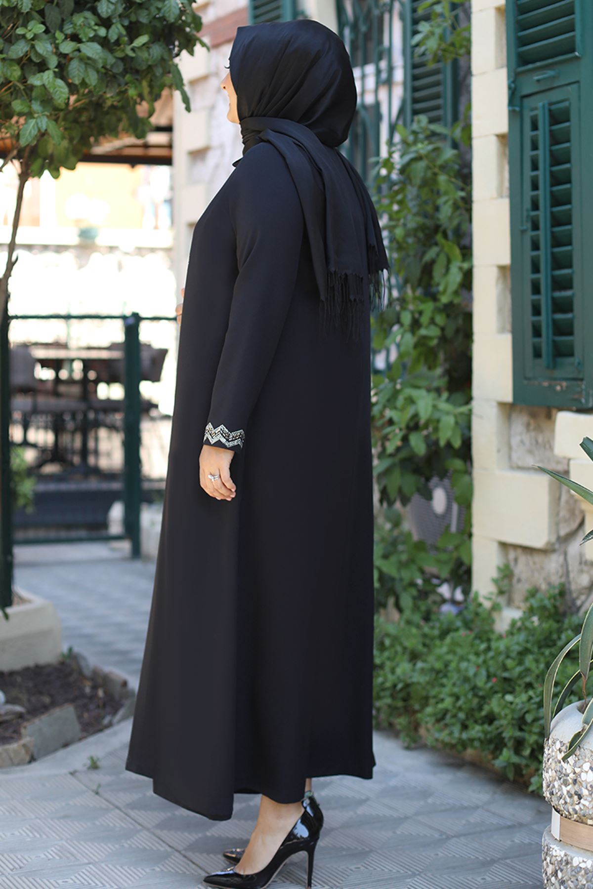 Emsale Hilal Elbise Siyah EMS8341 