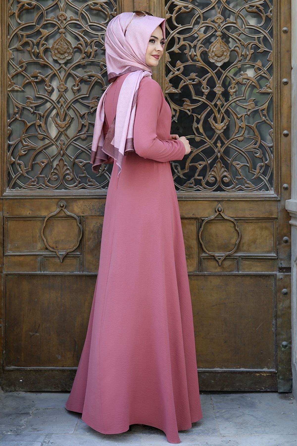 Pınar Şems - Cepkenli Elbise Gül Kurusu 