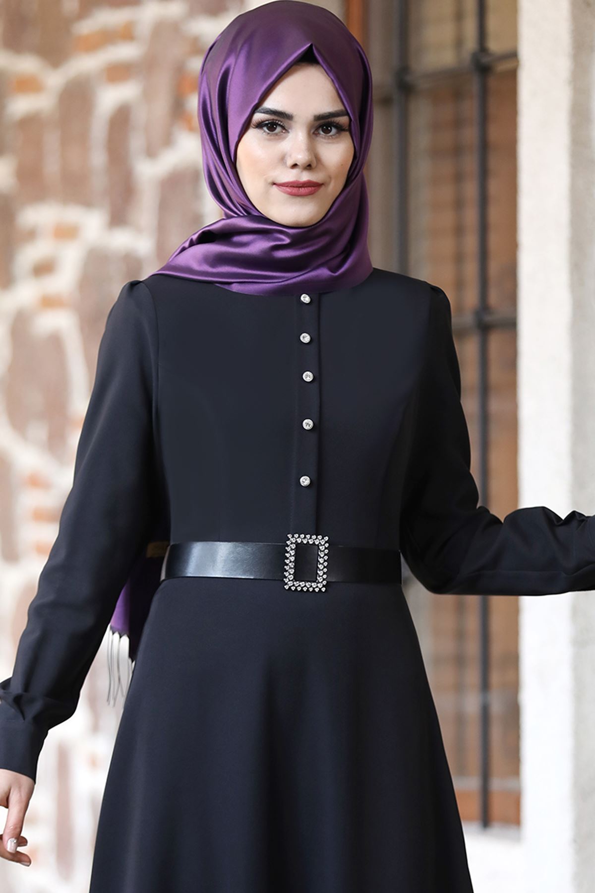 Ahunur Moda Masal Elbise Siyah AHMD1454 
