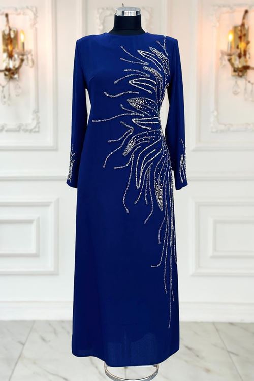 Vera Tesettür Abiye Lacivert AMİ3608