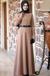 Ahunur Moda Masal Elbise Camel AHMD1454