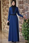 ElbenModa Mimoza Elbise Saks ELBNMD1458 