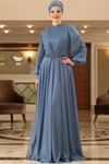 Ahunisa Safran Abiye İndigo AHU9327 