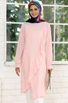 ElbenModa Fırfırlı Tunik Pudra ELBNMD1467