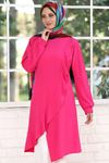 ElbenModa Fırfırlı Tunik Fuşya ELBNMD1467