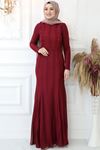 Amine Hüma Belin Abiye Bordo SiAMİ1040