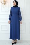 Sahra Elbise İndigo AMİ1043