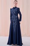 Bade Abiye Lacivert NUR7129